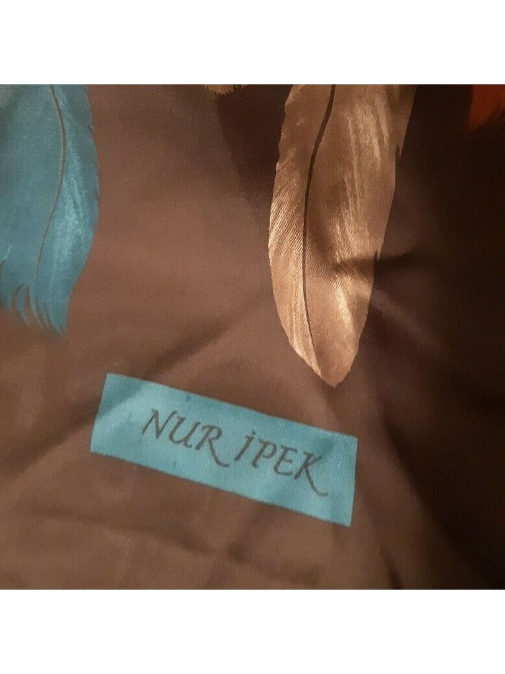 Nur Ipek Oblong silky feel polyester Feather Earrings scarf TRIBAL southwestern - Picture 8 of 11